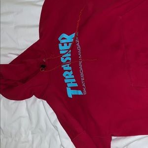 RARE red and blue thrasher hoodie